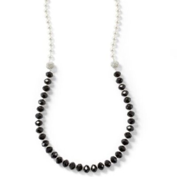 White House Black Market Glass Pearl Jet Fireball Magnetic Necklace Convertible - Picture 1 of 7